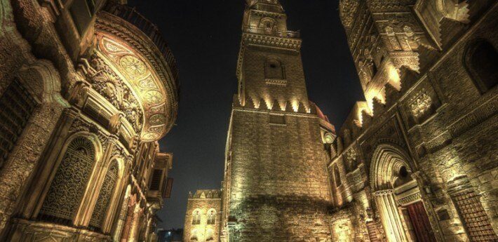 Beautifully-lit-Islamic-Cairo